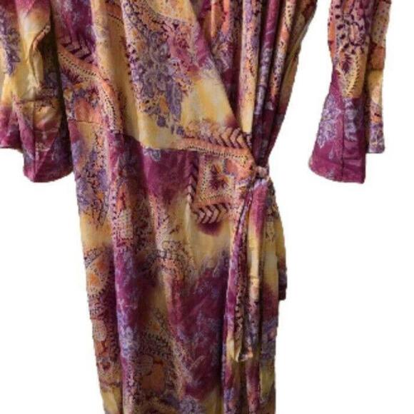 VTG Maggie Sweet Red Tropical Maxi Dress 1X Floral Flowy Aloha Boho USA (VS-123) - Picture 8 of 9